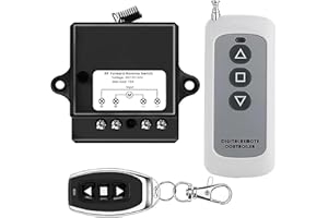 SZAWINLI AWINLI Forward Reverse Remote Control Switch,Remote Control Switch Working Voltage DC12V to 24V Linear Actuator Controller,for Rolling Shutter Doors,Electric Doors,Winches (Black)