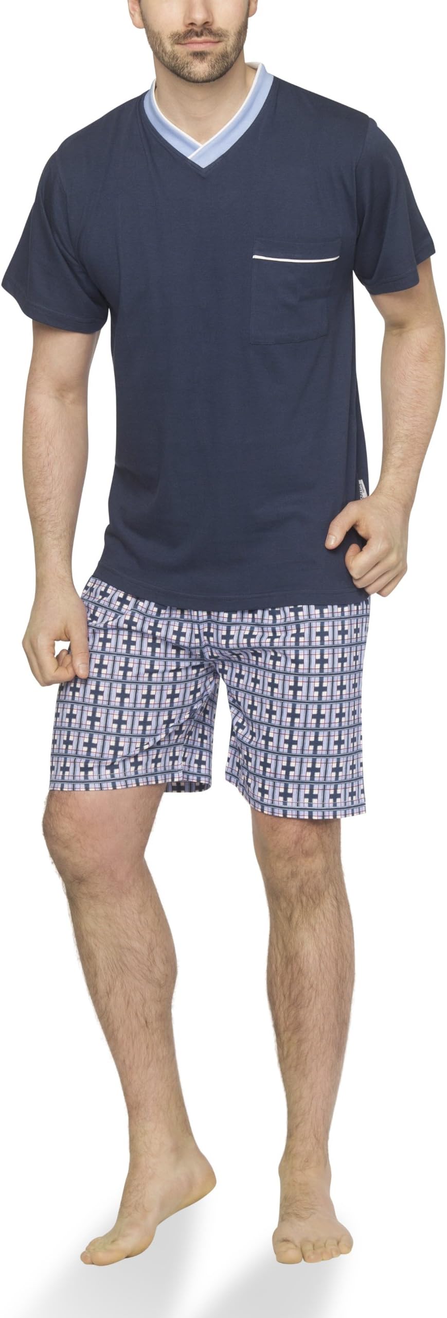 Moonline - Shorty pyjamas men checked trousers