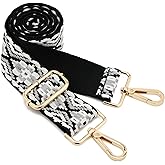 ZOOEASS Wide Shoulder Strap Adjustable Replacement Belt Guitar Style Crossbody Bag Handbag Strap Multicolor Canvas Straps(Wide:1.5in)(Color5)