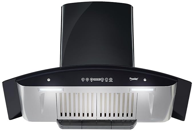 Prestige 90cm 850 m3/hr Chimney (PRESTIGE AKH 900 CB CHIMNEY, 2 Baffle Filters, Touch Control, Steel/Grey)