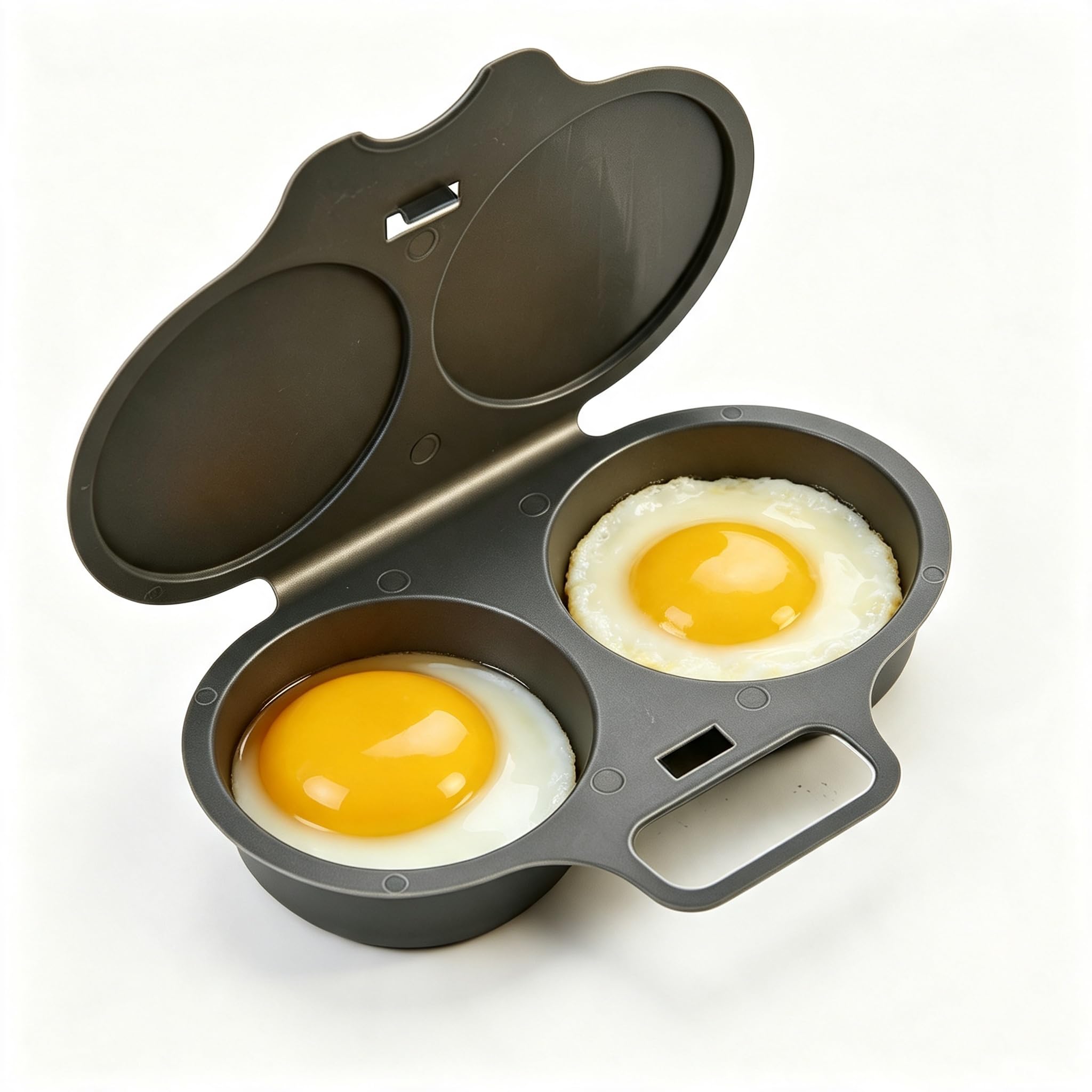 Dual Cavity Microwave Egg Poacher, 2027 New Egg Cooker Microwave (Dark Gray)