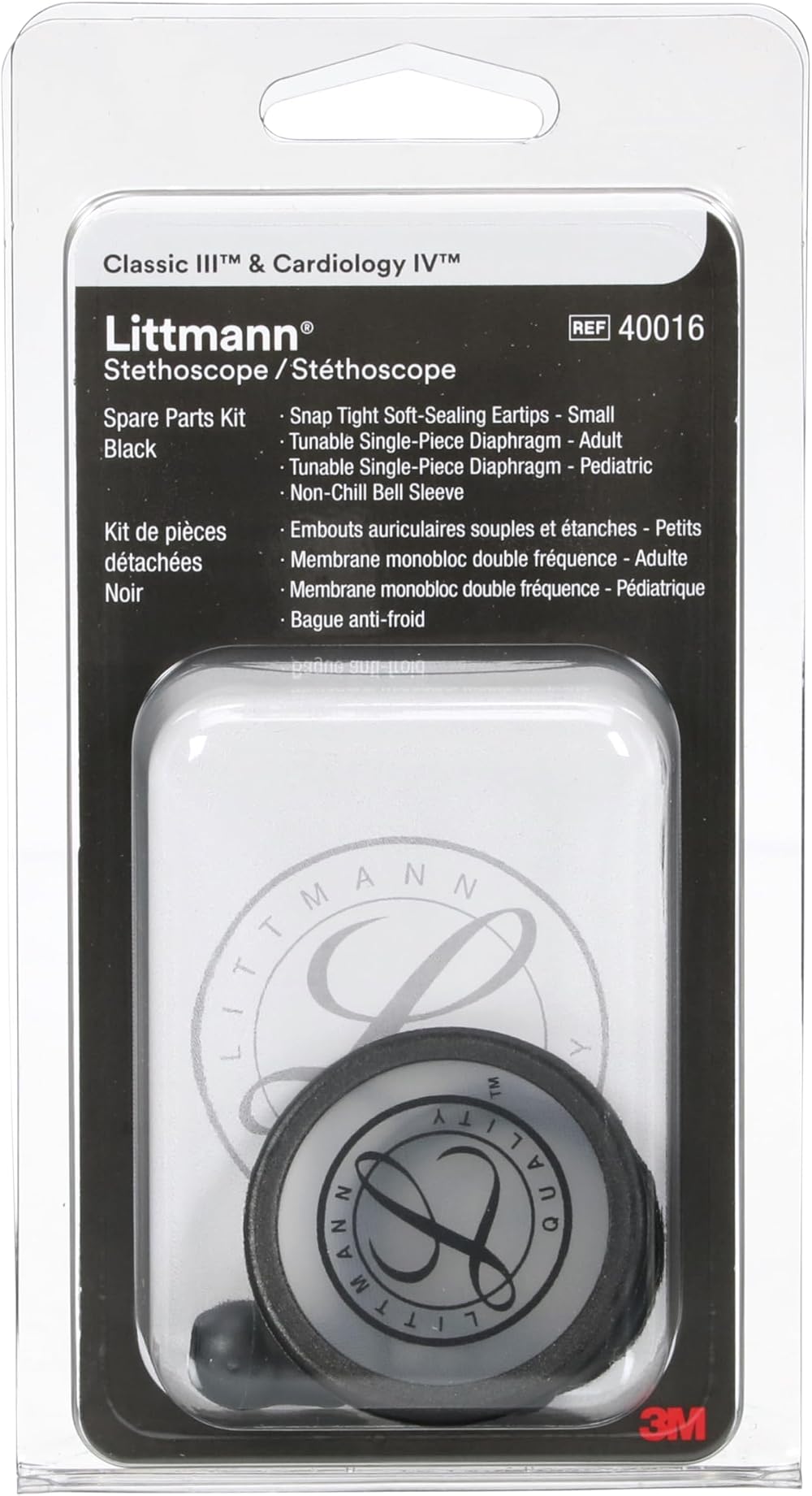 Littmann Spare Parts Kit for Classic III Cardiology IV CORE Black