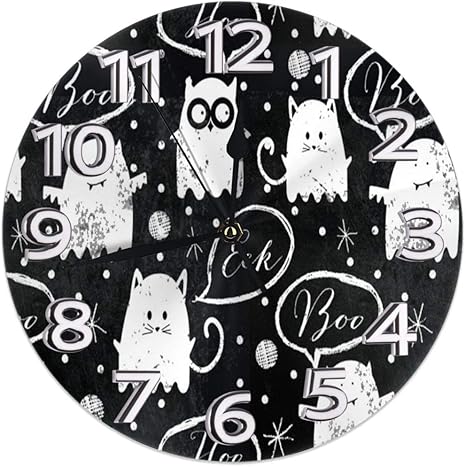 Amazon Co Jp 掛け時計 壁掛け時計 黒板ゴーストフレンズ おしゃれ 置き時計 連続秒針 静音 インテリア フレームレス 二重使用 部屋の装飾 ホーム キッチン プレゼントオススメ ホーム キッチン