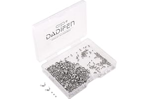DADIFEN 304 Stainless Steel Crimp Beads 1.5mm and End Caps 2.5x5mm Set 200pcs for Jewelry DIY Making and Repairing