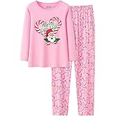 CYCHELRY Cute Cat Pajamas for Girls Size 12-18 Big Kids Long Sleeve and Pant Teens PJS Clothes Sleepwear 2PCS Set