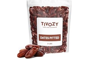 TIVOZY Pitted Dates 3lbs pack of Deglet Noor Dates Pitted, Bulk, Delicious and Nutritious Deglet Date Ideal for Baking, Energy Bites and Salads, Whole Dried and Ready to Eat