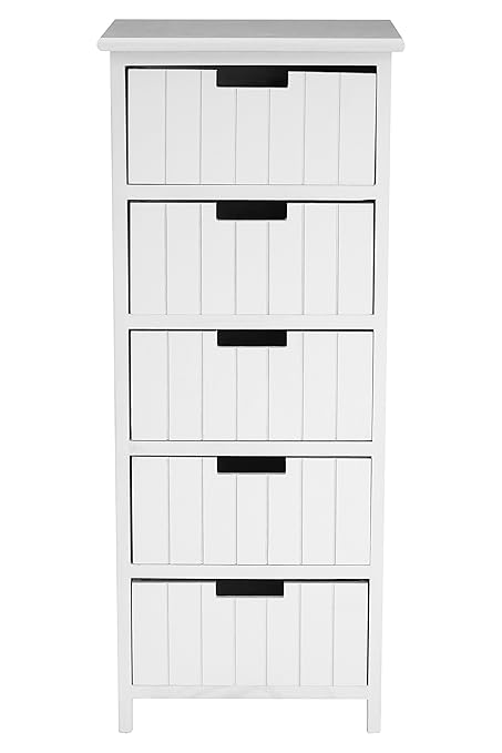Premier Housewares England 5 Drawer Chest Wood White Amazon Co