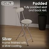 Oypla White Padded Folding High Chair Breakfast Kitchen Bar Stool Seat view 4