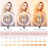 AIXPI 10 Inch LED Dimmable Desk Ring Light with Tripod Stand Phone Holder view 2