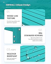 SERWALL Balcony Adirondack Chairs and Table 3