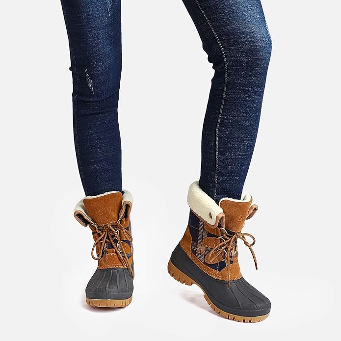 STQ Womens Winter Duck Boots Waterproof Cold Weather Snow Boots