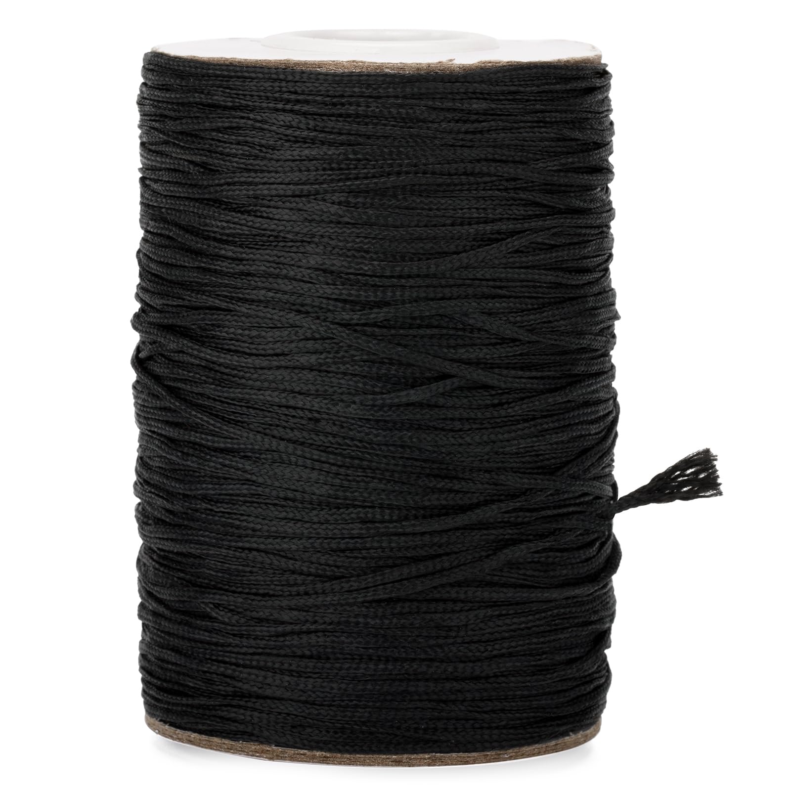G2PLUS 1.5mm Black Nylon Satin Braided Cord - 100m No-elastic Roman Blind String for Jewelry Making, Chinese Knot, Necklace, Bracelets and Beading — image 1