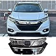 BUFEETERS Front Bumper Upper Radiator Grille Grill Chrome Fit For 2019 2020 2021 Honda HRV HR-V,Chrome&Black