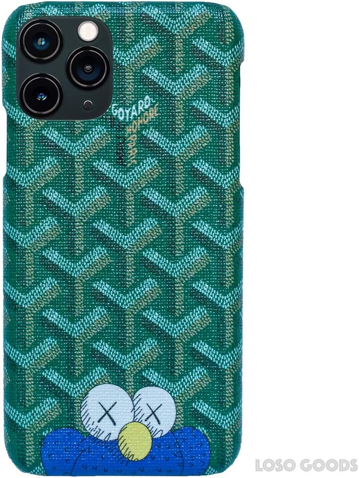 iPhone 11 Case High Fashion Style Luxury Classic Case Protective Slim iPhone Cover Monogram Logo (Green)