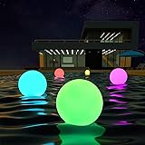 LOFTEK LED Dimmable Floating Pool Lights Ball, 16-inch Cordless Night Light with Remote, 16 RGB Colors & 4 Modes, Rechargeabl