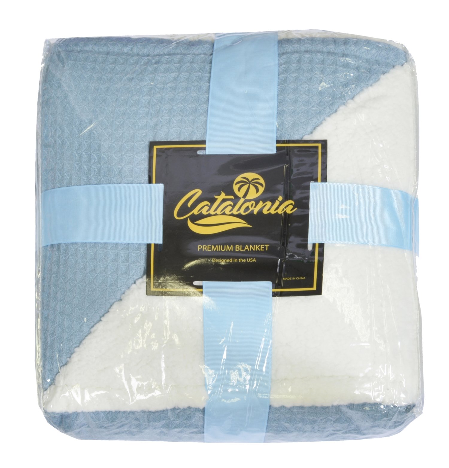 Super Soft Sherpa Throws,Reversible Cozy Waffle Pattern Knitted Blanket and Throw for Couch Bed 50\