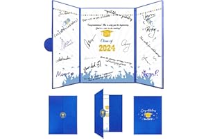 Trgowaul Graduation Guest Book Alternative Signature Certificate Graduation Party Supplies, Blue 2024 Grad Party Sign in Certificate for College High School Class of 2024 Signature Book
