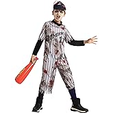 Spooktacular Creations Zombie Baseball Player Costumes for Boys, Scary Halloween Costume for Kids, Halloween Parties