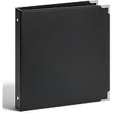 Vienrose 1 Inch PU Faux Leather 3 Ring Binder, Black, Letter Size | Hardback Cover, Silver Metal Corners, Interior Pockets, Document Organizer, Professional Binder, Lightweight