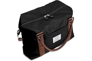 BJLFS Womens travel bags, weekender carry on for women, sports Gym Bag, workout duffel bag, overnight shoulder Bag fit 15.6 inch Laptop (Large, Black)