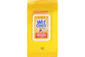 Wet Ones for Pets Multipurpose Dog Wipes with Aloe Vera, Tropical Splash Scent - Pet Bathing Wipes with Wet Lock Seal for Dog Paws & All Over Use, 100 Count