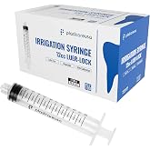 100 12ml Luer Lock Syringe without Needle, Disposable Luer Slip Tip Syringes - Non-Sterile, Latex-Free Plastic Dispenser by PlastCare USA