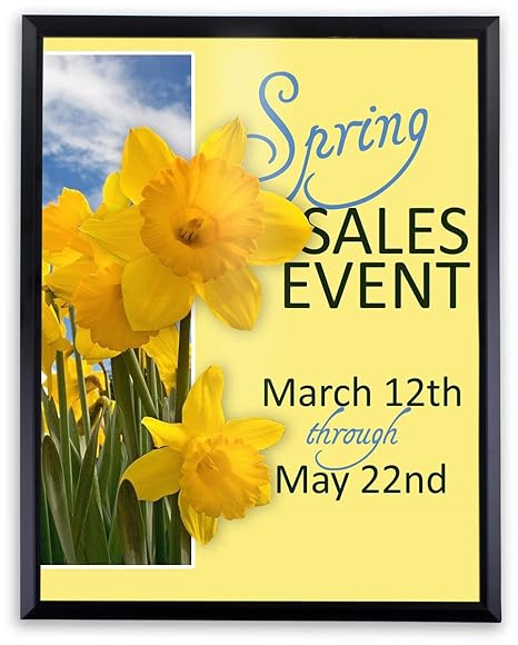 Negro Marco De Poliestireno Poster Muestra Signos De 30 X 40