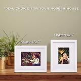 EGOFINE 10x8 Picture Frame Solid Wood with Mats 7x5 6x4, White 4 Pack view 7