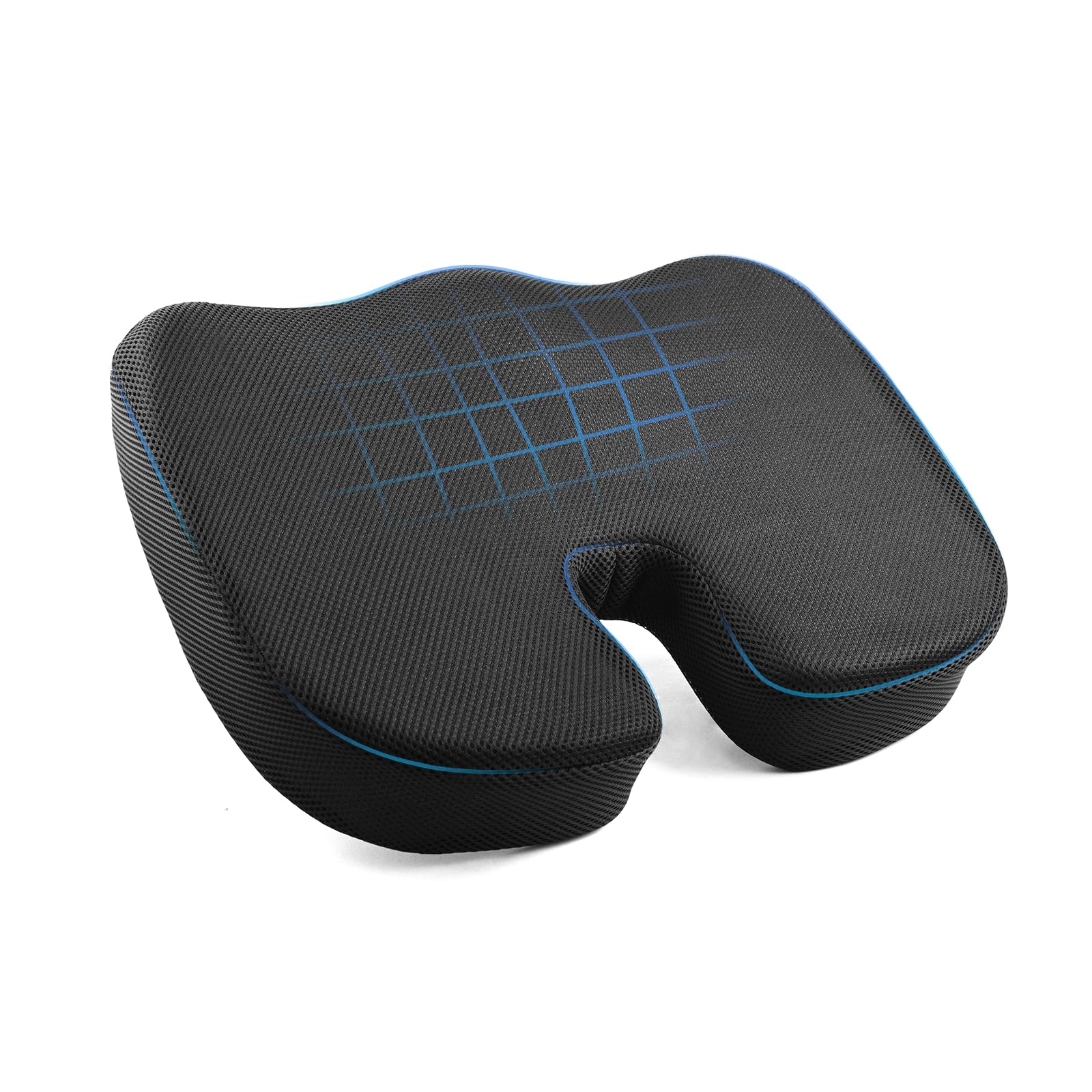 Photo 1 of Seat Cushions for Office Chairs, Remission Tailbone Coccyx Memory Foam Cushions for Sciatica Suitable for Car Seat Cushion Circraft Wheelchair Office (Mesh, 1)