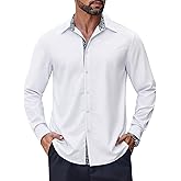 COOFANDY Men's Long Sleeve Wrinkle Free Dress Shirts Inner Contrast Business Casual Button Down Shirt