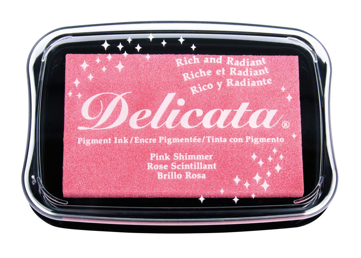 Rayher 29187258 Delicata Metallic Stamp pad, Pale-Pink, 9.9x6.8x1.9cm, Size L, Palepink