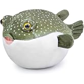 ZHONGXIN MADE Simulation Pufferfish Plush Toy- Real Life Pufferfish Plush Toy Lifelike,Sea Animals Puffers Stuffed Toys Soft Aquarium Fish Dolls,Gifts for Kids,9 Inches
