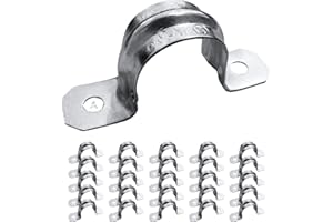 AIRMONT PRODUCTS (25 Pack) 1-Inch EMT Two-Hole Conduit Strap — Reinforced Rib, Heavy-Duty Zinc-Plated Steel Pipe Clamp for Secure Electrical Installs, Rust-Resistant Snap-On Mounting Hardware