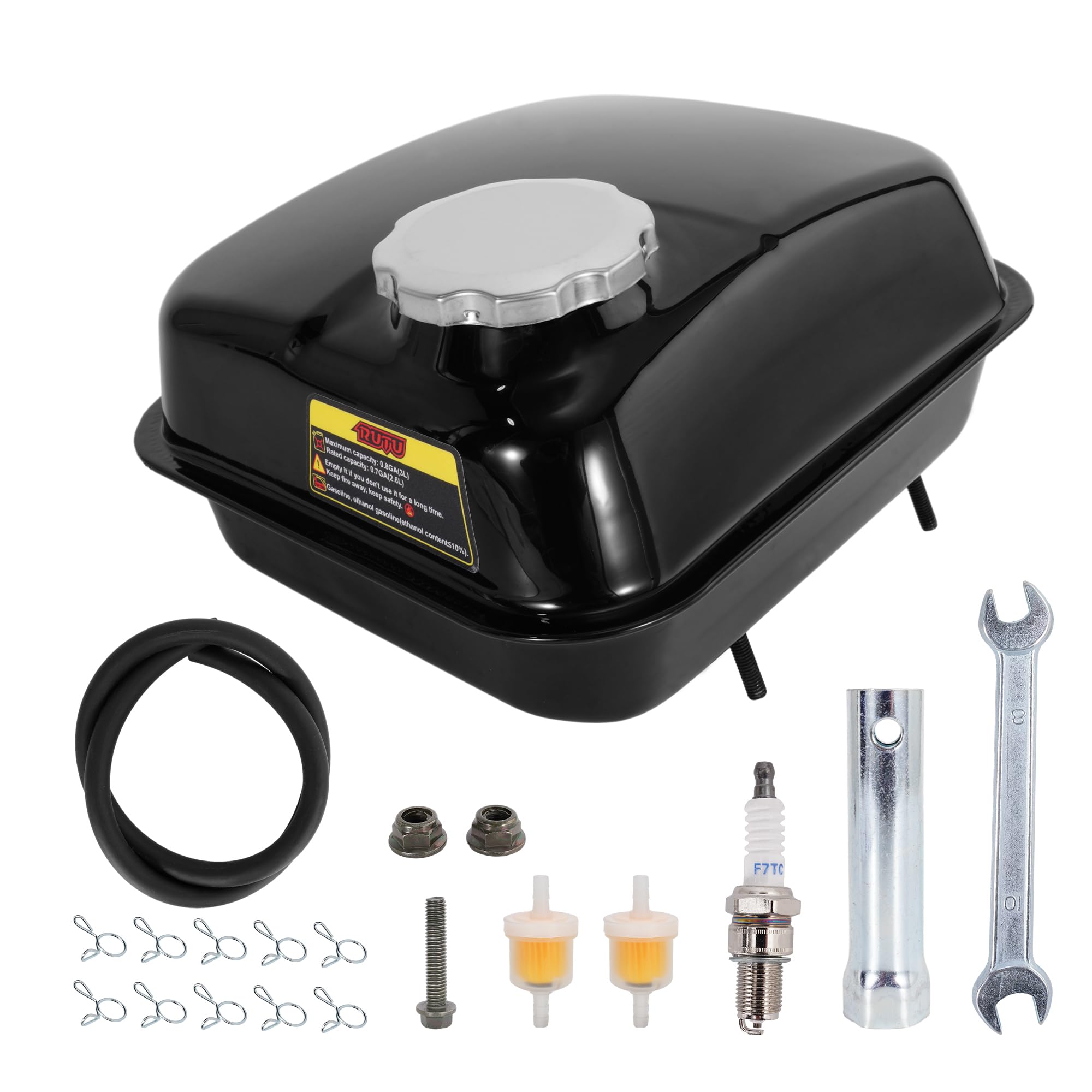 Photo 1 of RUTU Gas Fuel Tank Compatible with Predator 212 196cc Coleman CT200U BT200X KT196 Baja Warrior Heat 5.5hp 6.5hp Mb165 Mb200 Mini Bike Go Kart Pit Bike Parts (Upgrade Side Style)