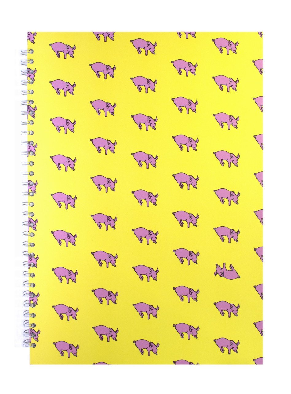 Pink Pig A3 Portrait Sketchbook | White Cartridge, 35 Leaves | Sunshine Yellow