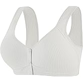 Women Front Closure Bras Wireless Snap Closing Bra No Underwire Older Senior Bras