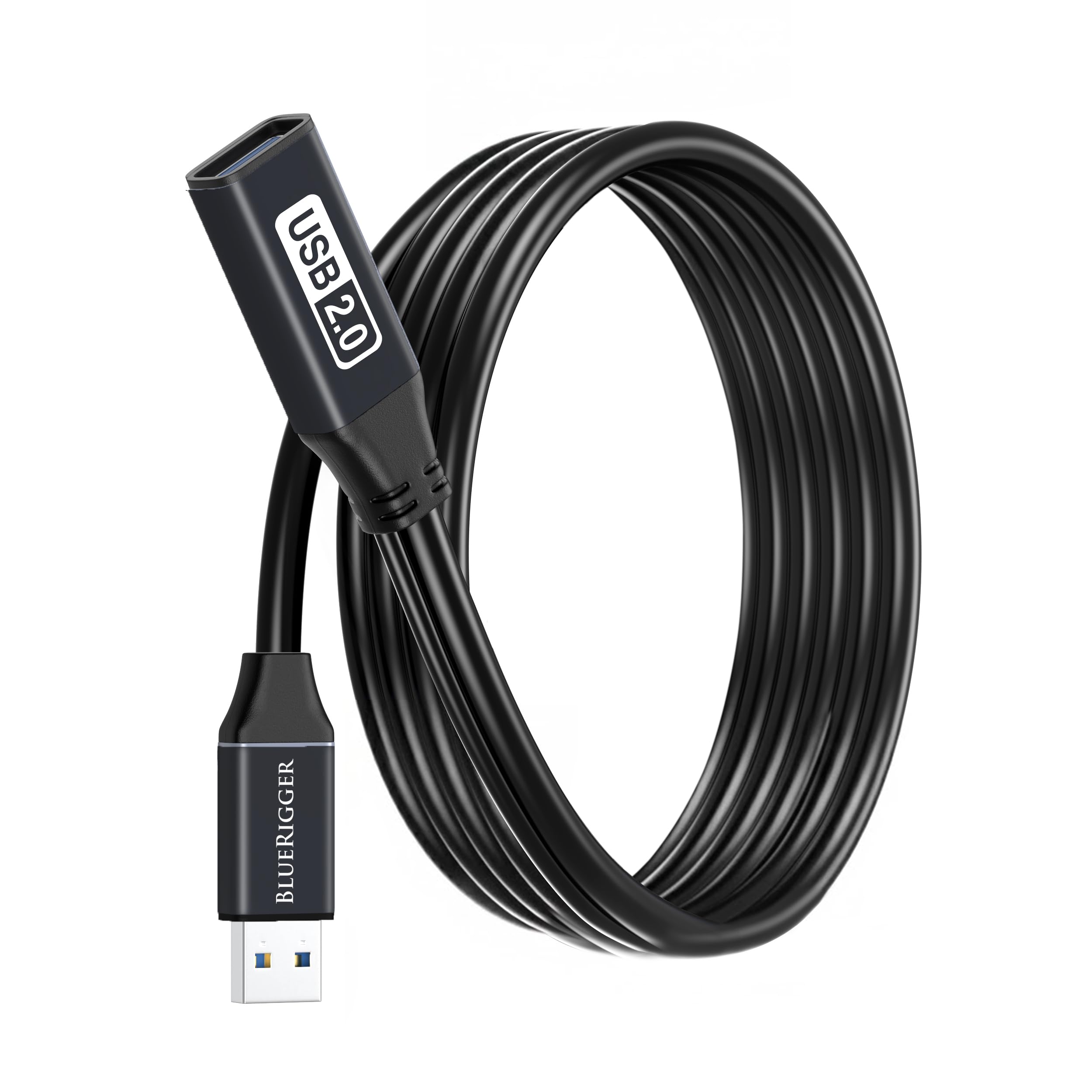 BlueRigger USB Extension Cable (5M, USB 2.0, Active, Type A Male to Female, Repeater Cable) - Compatible with Game Consoles, Printer, Camera, Webcam, Flash/Hard Drive, Keyboard — image 1