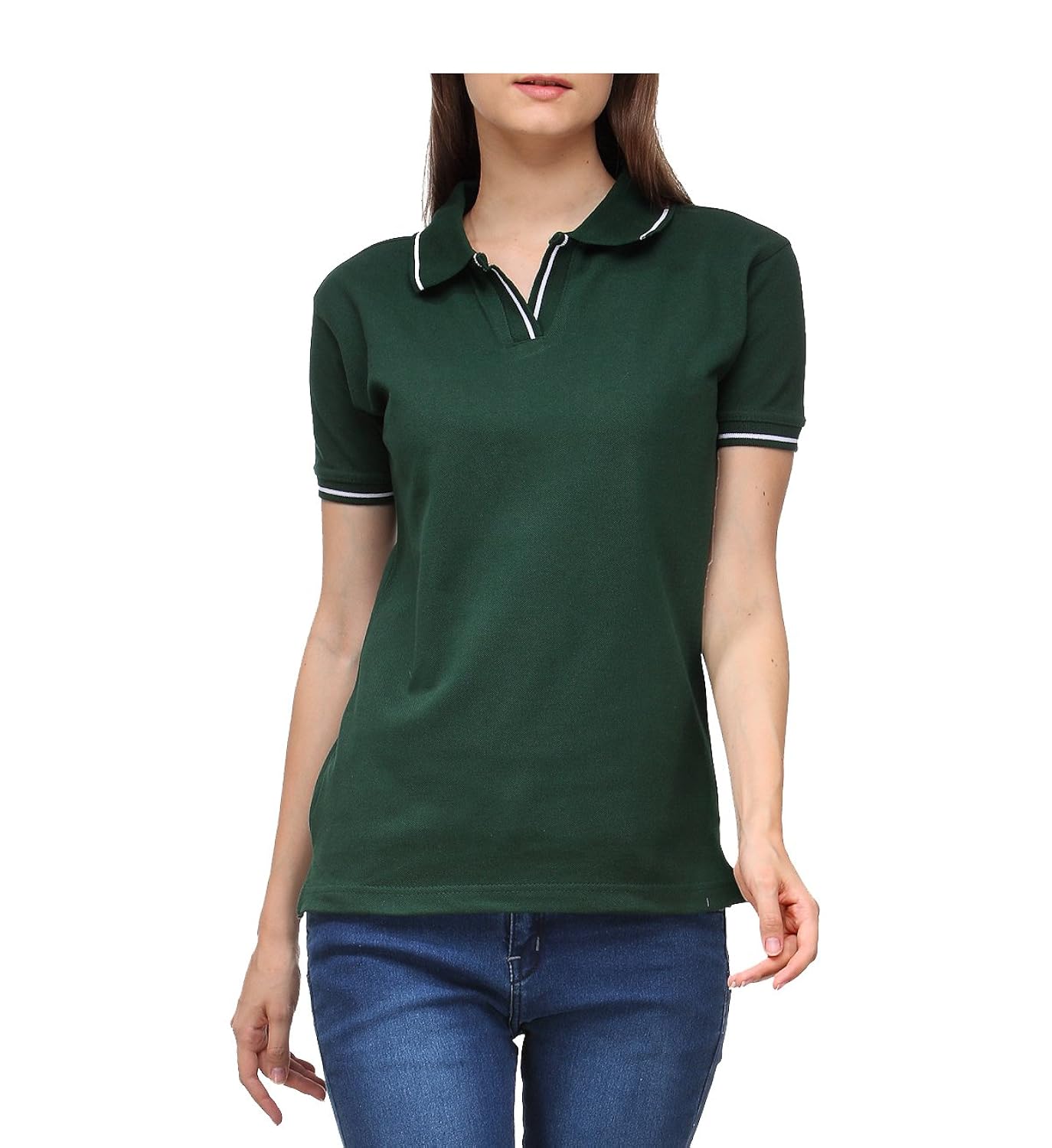 scott women's premium cotton polo t-shirt - bottle green