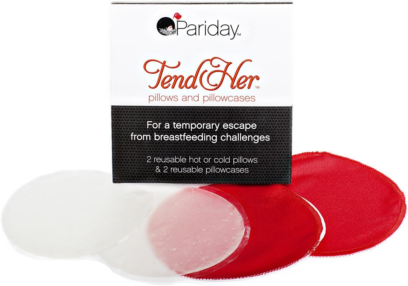 Pariday TendHer 2 Hot or Cold Pillows and 2 Reusable Pillowcases