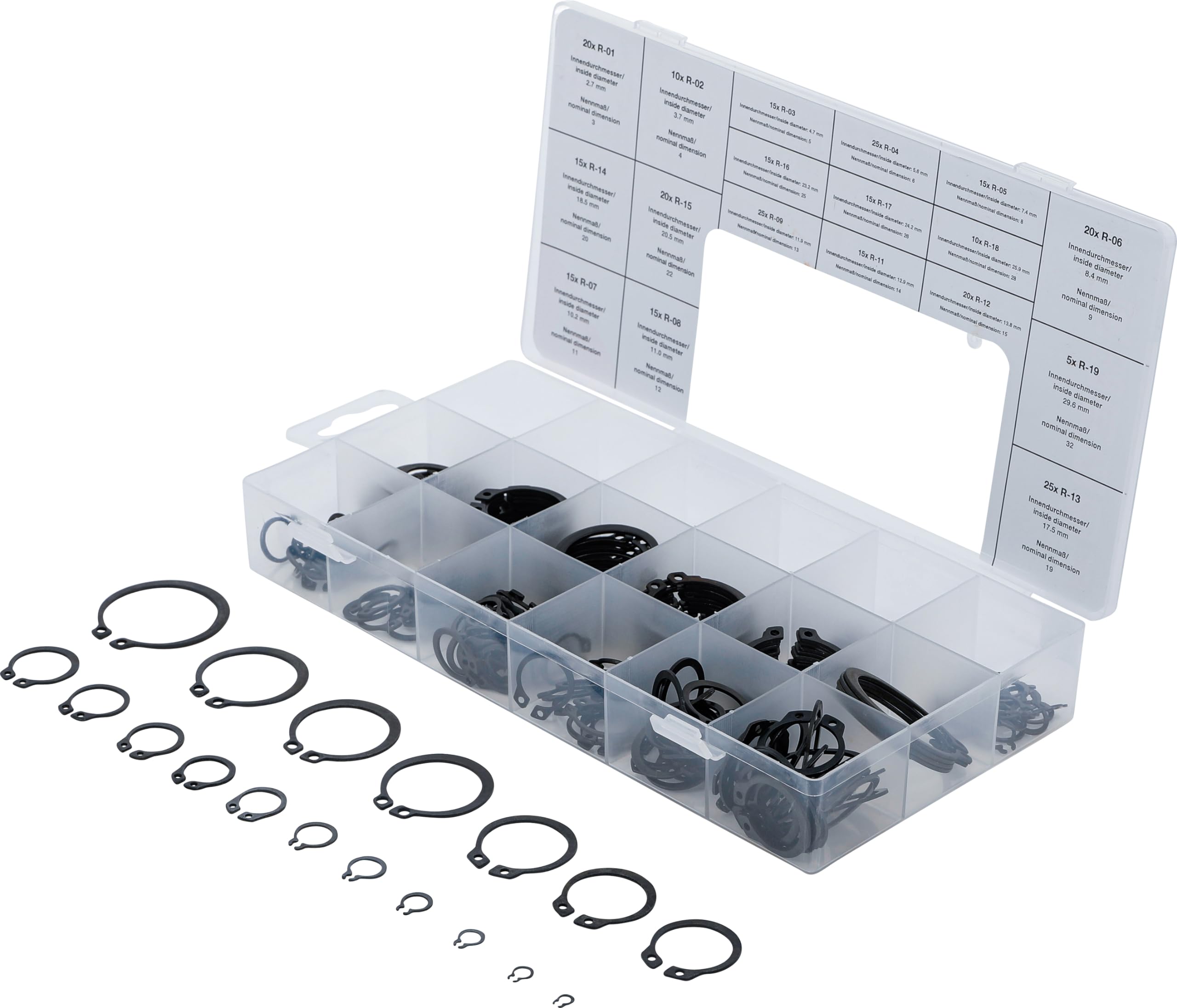 BGS 8046 | External Circlip Assortment | Ø 3 - 32 mm | 300 pcs.