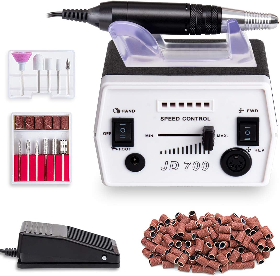 Professional Nail Drill Machine Grinder Tool Efile Remove Acrylic Nail Gel Electric Manicure Equipment for Home and Salon Use(Black)