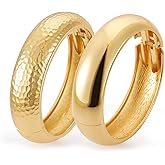 Fashion this season F&S Chunky Trendy Gold Cuff Bracelets Sets, 2026 New Polished for Long-lasting Luster Chunky Wide Cuff Stackable Bracelet for Women, Non-Tarnishing Thick Arm Cuff, Trendy Statement Cuff Bracelet Stack Fashion Jewelry Christmas Gifts