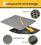 Conlun Cat Litter Mat with Handles Jumbo 76 x 55 cm Honeycomb Grey view 5