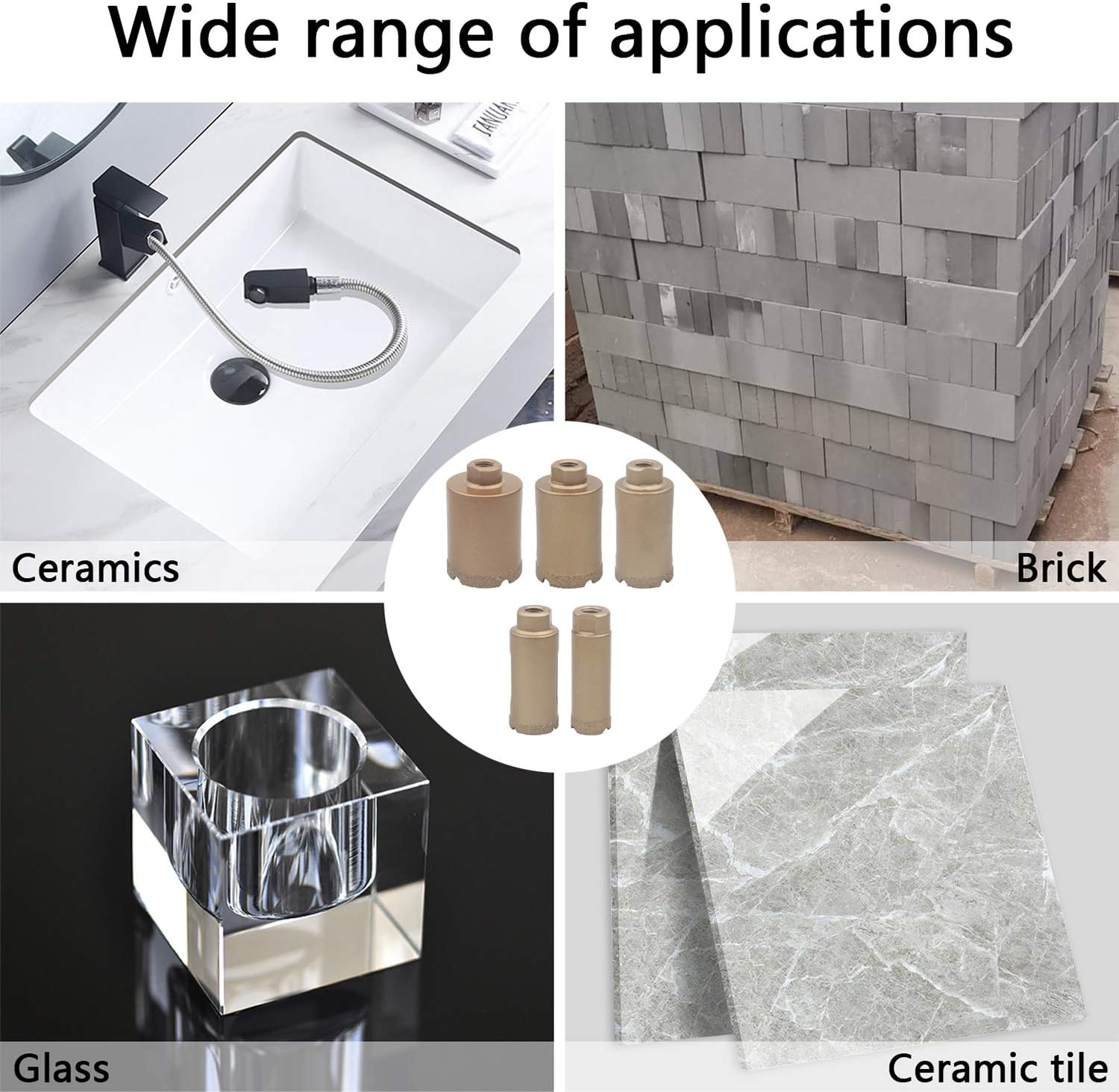 Rowiz 5PCS 20/25/30/35/40mm Hole Saws Set Brazing Hole Opener Marble Tile Glass Concrete Hole Puncher Set - Image 5