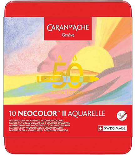 Caran d'Ache Neocolor II Water-Soluble Pastels, Wooden Gift Box