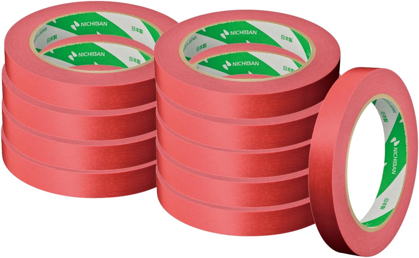 Amazon ニチバン マスキングテープ 仮止め No 7 10巻入 71 15 5010p 赤 マスキングテープ 文房具 オフィス用品