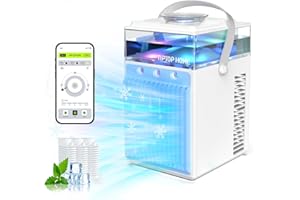 Portable Air Conditioners, 4-IN-1 Evaporative Air Cooler with App Control, 800ml Water Tank, Rechargeable Mini Air Conditione