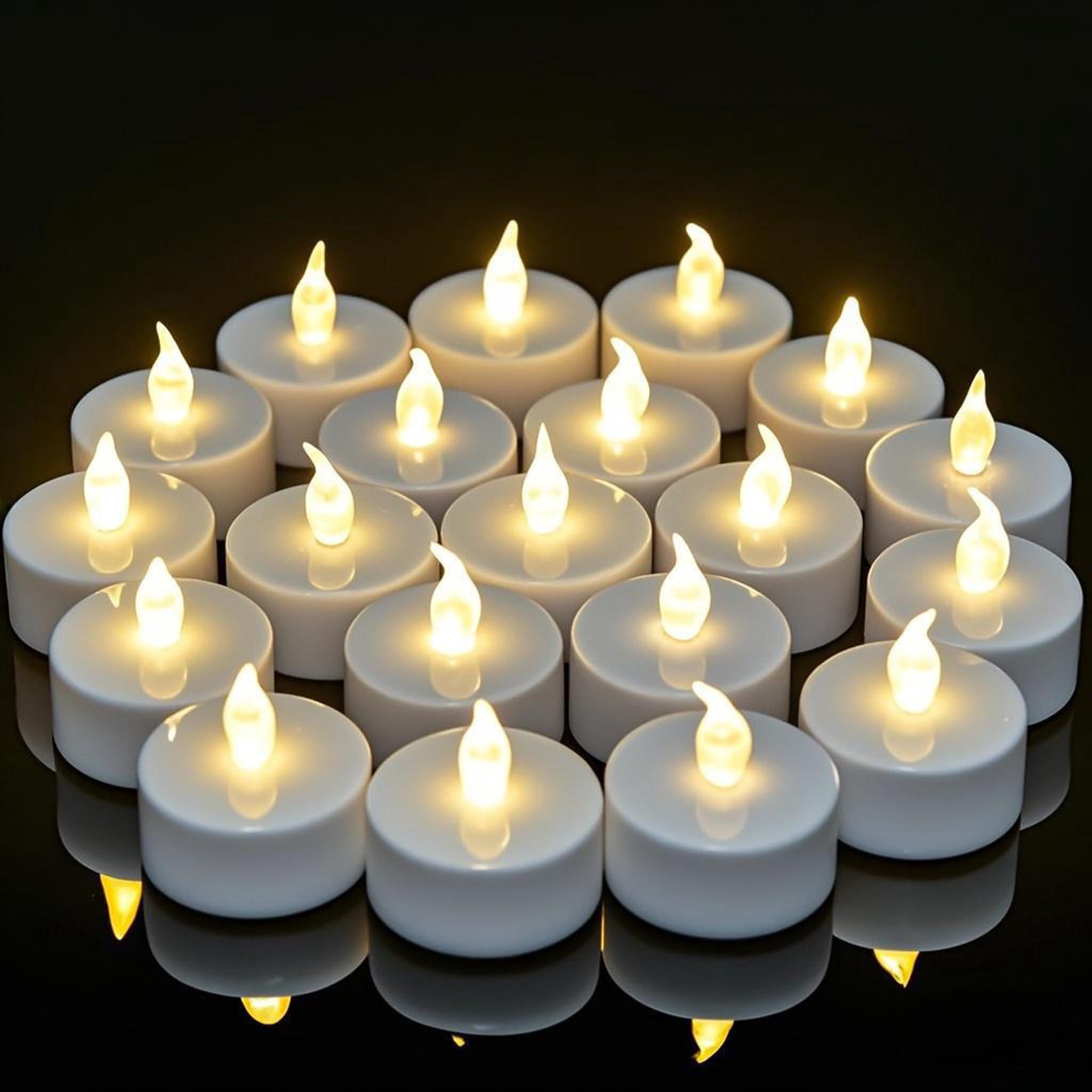 VETOUR LED Tea Lights Candles丨24 Pack Realistic Battery Operated Tea Light丨Long Lasting Flickering Tealights Electric Candles Ideal for Christmas, Holiday, Wedding, Dinner, Home Decor(Warm White)