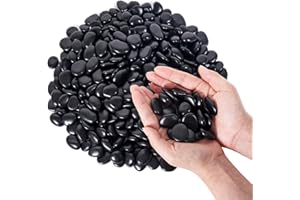 GreatBuddy 15-lb Black River Rocks for Landscaping, 1-2 Inches Black Polished Pebbles, Decorative Rocks for Plants Indoor& Outdoor, Garden Landscaping, Aquariums, Vases, Potted Plants, Home Decor