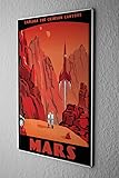 Retro Tin Sign Metal Plate Decorative Sign Home Decor Plaques Wall Decor Space Crimson Canyons of Mars Metal Plate 8X12